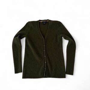 Olive Green Cashmere Cardigan